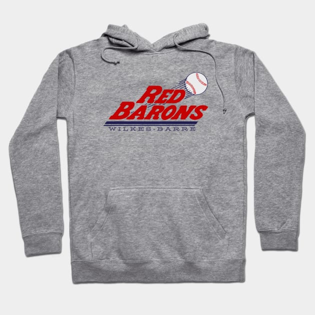 Defunct Wilkes-Barre Red Barons Baseball Hoodie by LocalZonly